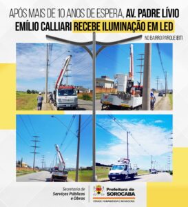 Após mais de 10 anos de espera, Av. Padre Lívio Emílio Calliari recebe iluminação