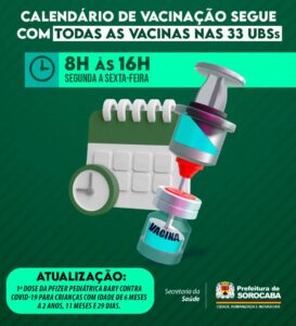 Calendário Municipal de Vacinação segue com todas as vacinas nas 33 UBSs da cidade
