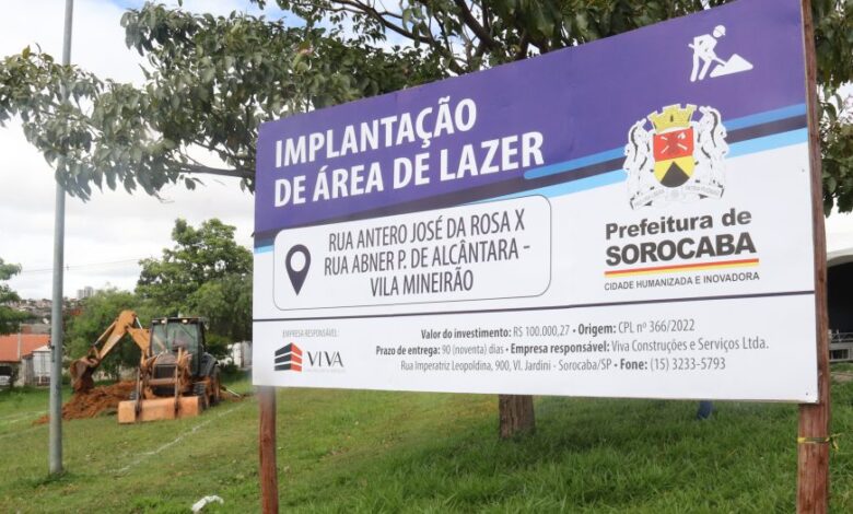 Prefeitura de Sorocaba inicia implantação de área de lazer no bairro Mineirão