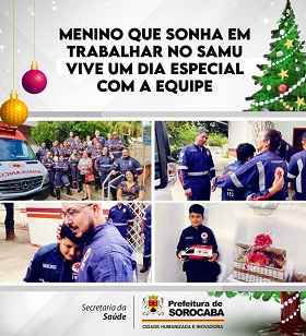Menino que sonha em trabalhar no SAMU vive um dia especial com a equipe