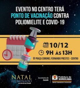 Prefeitura de Sorocaba oferece ação especial de vacinação contra Poliomielite e Covid-19