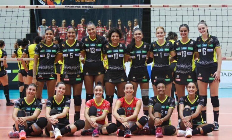 Renasce Vôlei enfrenta o Chapecó pela Superliga B Feminina 2024 no Sesi Sorocaba neste sábado (16). (Foto: Divulgação/Renasce Vôlei Sorocaba).