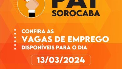 Veja as vagas de emprego oferecidas pelo PAT nesta quarta-feira (13) em Sorocaba