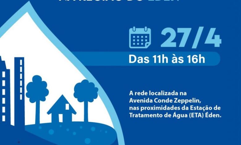 SAAE executa MANUTENÇÃO na região do ÉDEN no sábado (27)