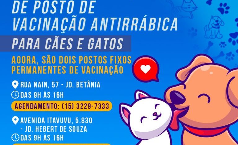VACINAÇÃO ANTIRRÁBICA: Sorocaba AMPLIA atendimento e agora atende em 2 endereços